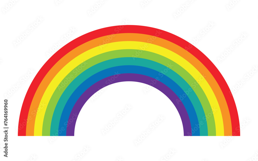 Fototapeta premium Simple Colorful rainbow vector icon. Flat vector illustration