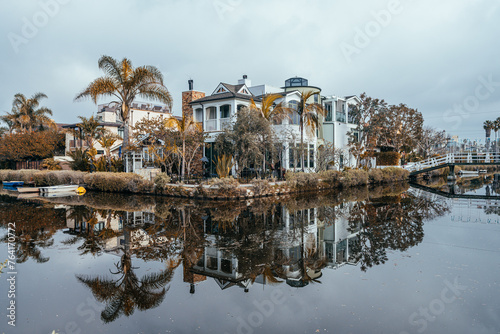 views of venice beach canals, los angeles photo