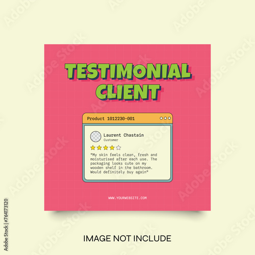 Creative Testimonial Social Media Template, What our Clients Say, Quote, Review, Feedback, Infographic Template, Label, Editable Vector Illustration