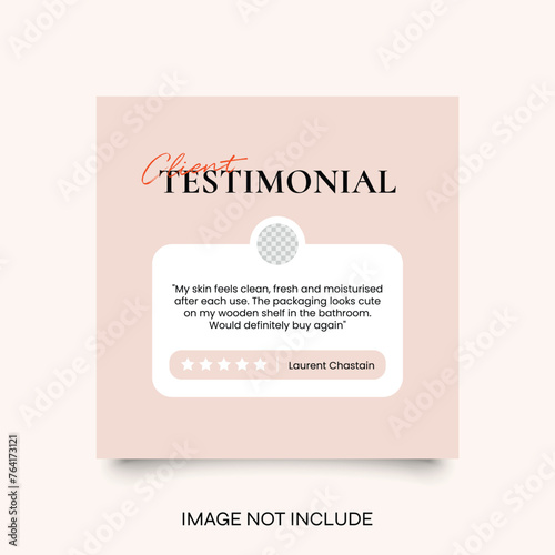 Creative Testimonial Social Media Template, What our Clients Say, Quote, Review, Feedback, Infographic Template, Label, Editable Vector Illustration