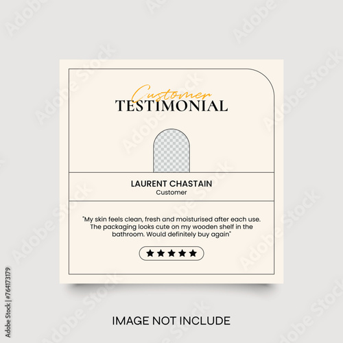Creative Testimonial Social Media Template, What our Clients Say, Quote, Review, Feedback, Infographic Template, Label, Editable Vector Illustration