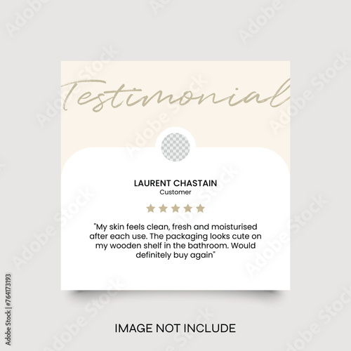 Creative Testimonial Social Media Template, What our Clients Say, Quote, Review, Feedback, Infographic Template, Label, Editable Vector Illustration
