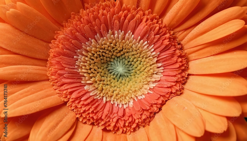 Close-up top the center of orange gerbera flower Close-up top the center of orange gerbera flower