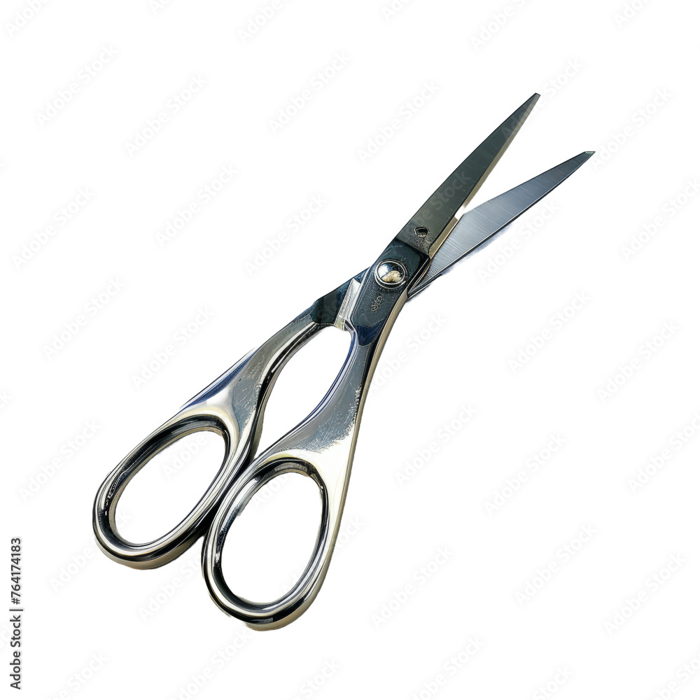Scissors with sharp stainless steel blades, cut out transparent Scissors with sharp stainless steel blades, cut out transparent