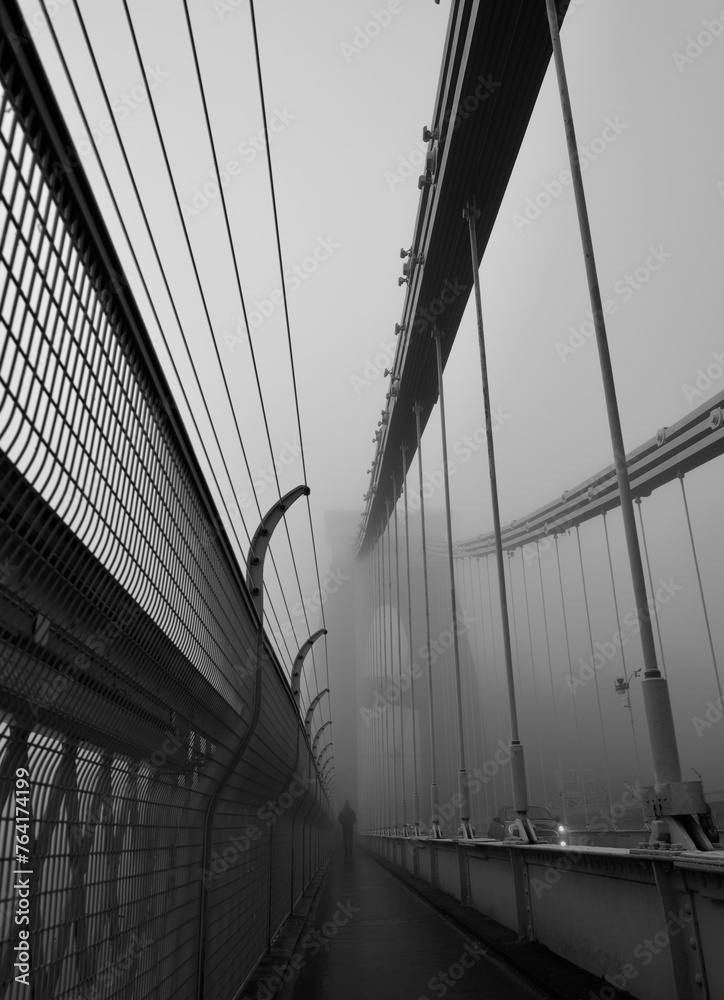 Fototapeta premium suspension bridge at night