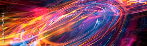 A colorful, swirling image with bright colors and a sense of movement. The image is abstract and seems to be a representation of a fire or a vortex
