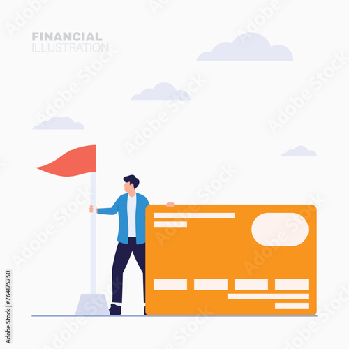 People holding credit card payment concept illustration