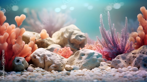 Beautiful Corals colorful Wallpaper graphic design background. Generative AI