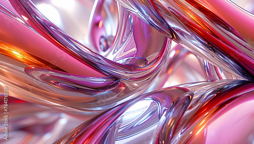 Futuristic liquid metallic texture, abstract design with holographic waves