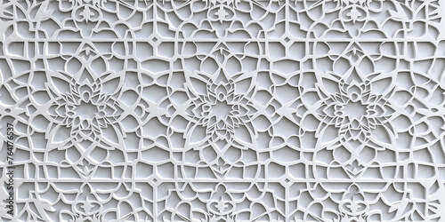 The gray pattern has white lines and white squares on abstract background
