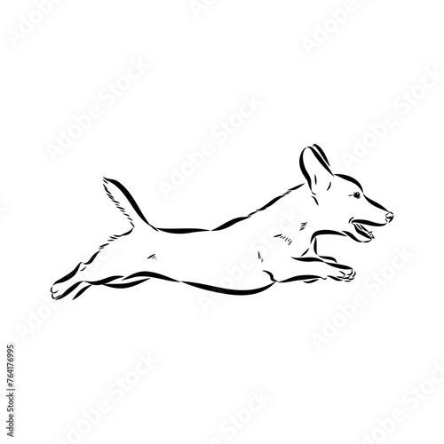 Scenes of dog training with cartoon characters of man and his pet learning various commands