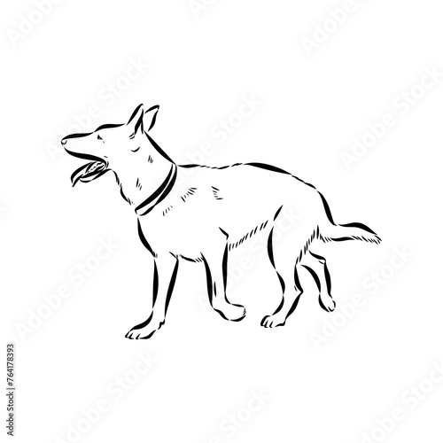 Scenes of dog training with cartoon characters of man and his pet learning various commands