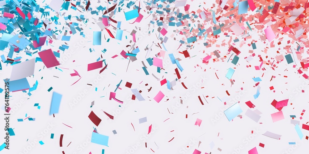 a colorful confetti flying in the air