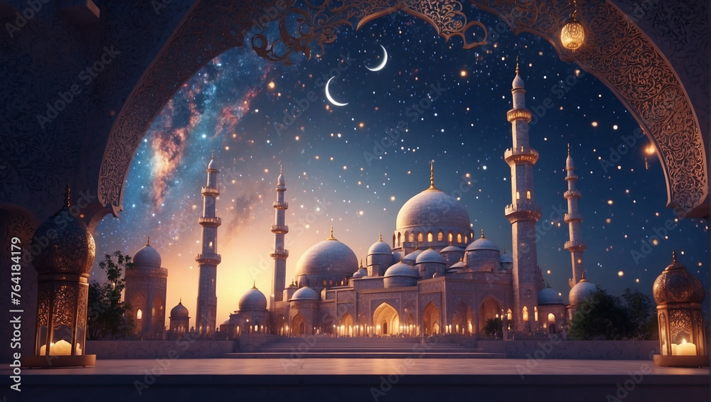 Fototapeta premium mosque in night