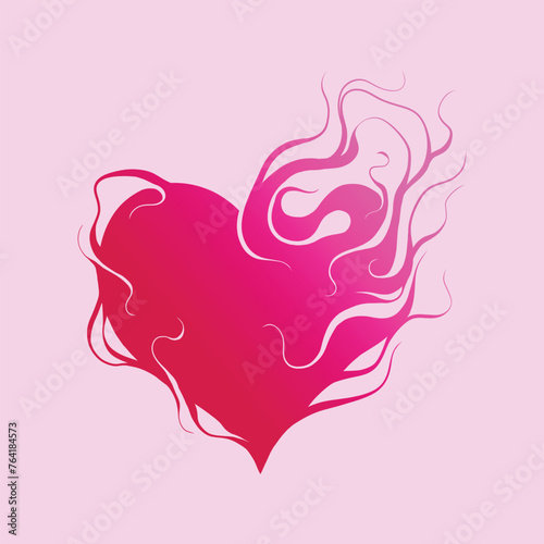 Unique heart iconic illustration vector