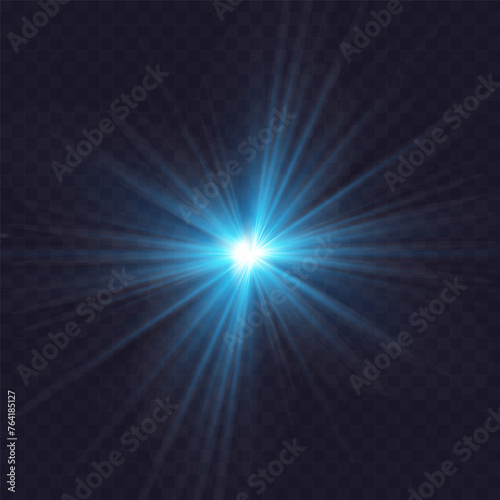Rainbow crystal star. Crystal ray light, sun shines rainbow red yellow and blue color. Optical fire light effect. Vector lens glare leakage glare reflection effect. Sparkle shine. Sunlight