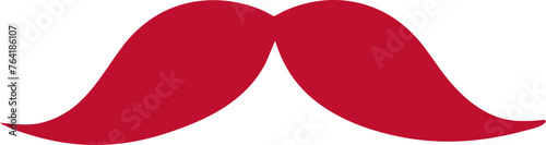 3D Cartoon Red Mustache Vector Icon: Bold and Eye-Catching Design Element