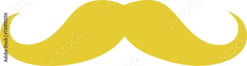 3D Cartoon Yellow Mustache Vector Icon: Cheerful Design Accent in Yellow Hue