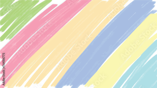 Cheerful colored geometric striped illustration background. Positive striped background of green, blue, pink, yellow and beige colors. Children's colorful art shading in different colors