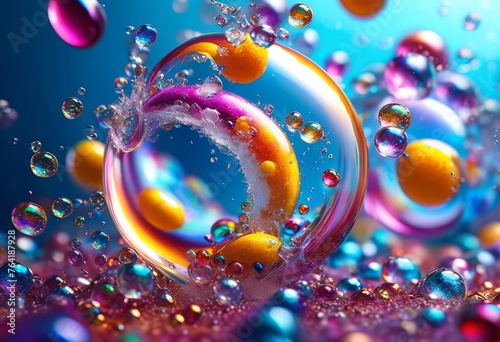 illustration, popping bubble gum bubble captured high speed, chewed, pink, sticky, blowing, bubbles, burst, flavor, stretchy, elastic, sweet, sugary photo