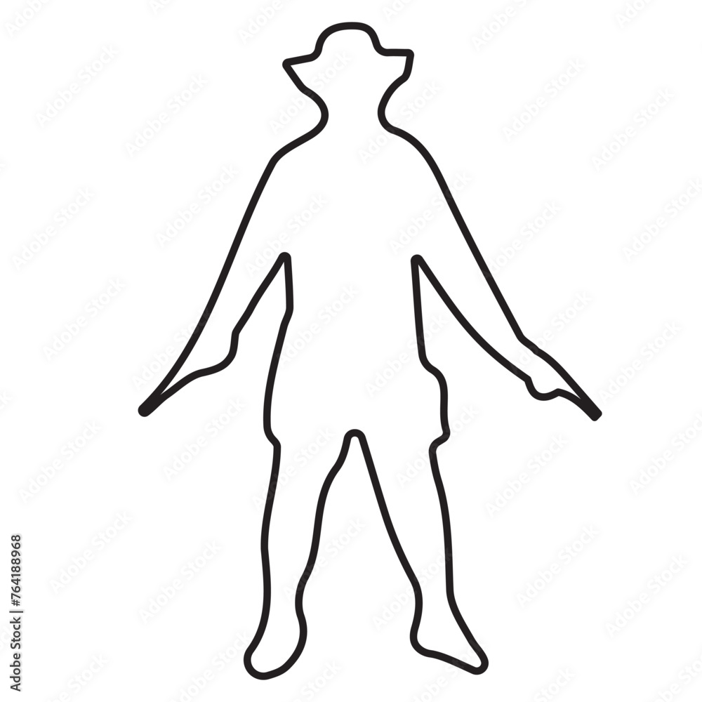 cowboy icon isolated on white background, vector illustration.