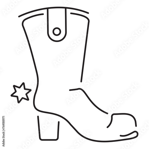 cowboy shoes icon isolated on white background, vector illustration.