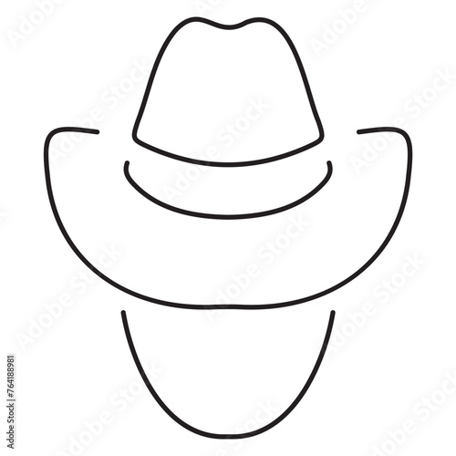 cowboy icon isolated on white background, vector illustration.
