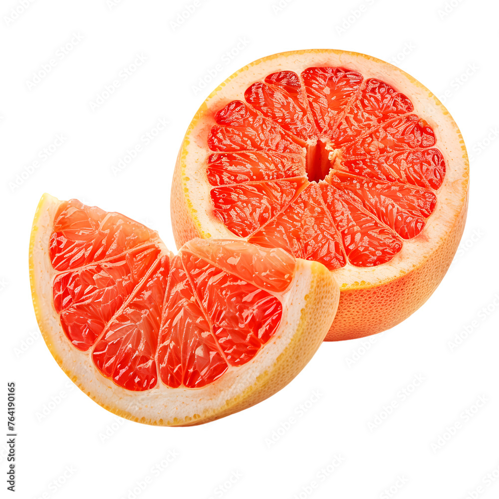 Halved grapefruit isolated on white isolated on transparent background Halved grapefruit isolated on white isolated on transparent background