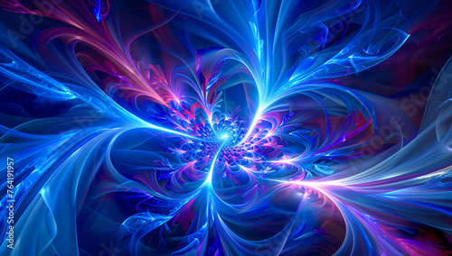 Abstract fractal space with swirling energy patterns  blending science and fantasy