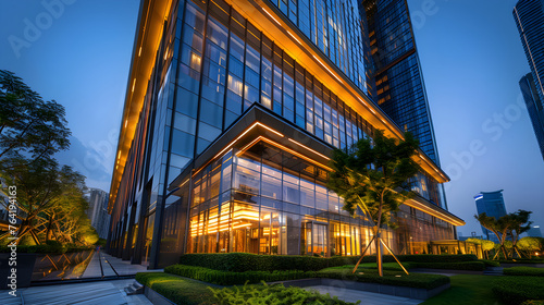 Awe-Inspiring Exterior View of the JW Marriott Hotel Showcasing Elegance and Grandeur in Architecture photo
