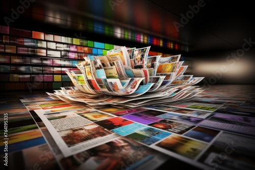 Multimedia abstract background with web streaming channels for digital marketing