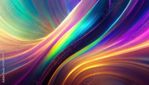 Abstract 3d render, iridescent background design, colorful illustration