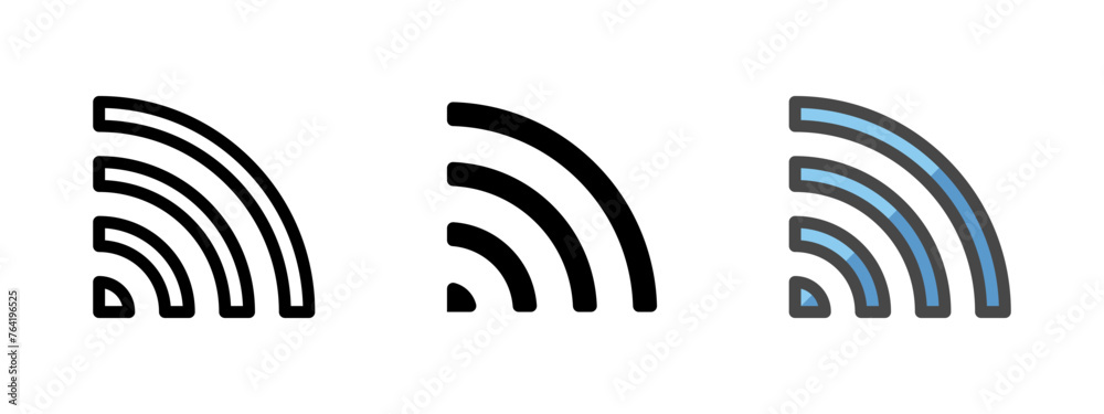 Multipurpose signal vector icon in outline, glyph, filled outline style. Three icon style variants in one pack. Multipurpose signal vector icon in outline, glyph, filled outline style. Three icon style variants in one pack.