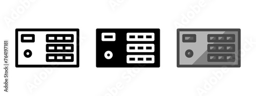 Multipurpose fully modular PSU vector icon in outline, glyph, filled outline style. Three icon style variants in one pack.