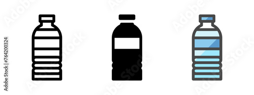 Multipurpose mineral water vector icon in outline, glyph, filled outline style. Three icon style variants in one pack.