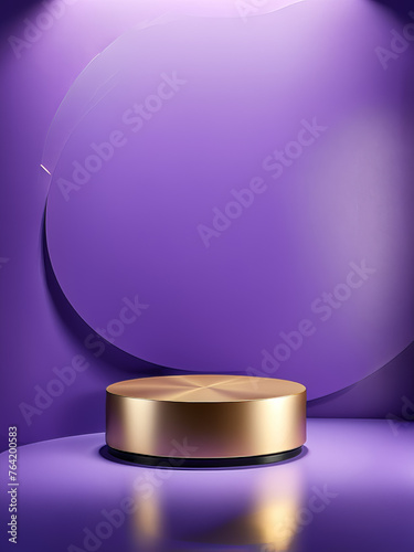 Purple Display Background, Product Display Podium platform, studio stage pedestal light, abstract purple scene, minimal modern interior, ad, podium platform, product presentation space, advertisement 