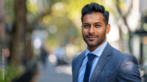 Portrait of handsome Indian businessman  photo