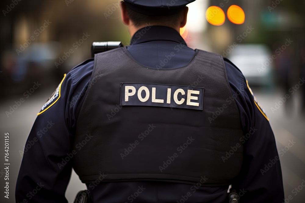 Obraz premium Police officer standing on a street