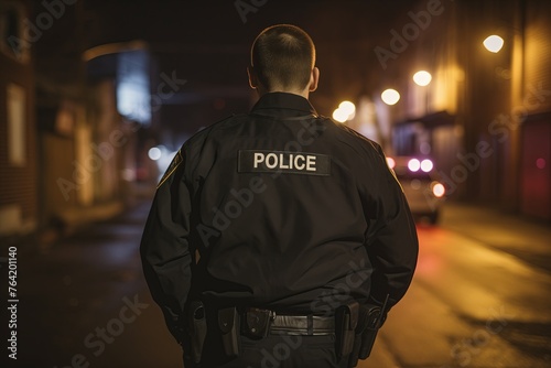 Police officer standing on a street