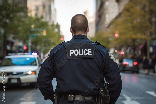 Police officer standing on a street