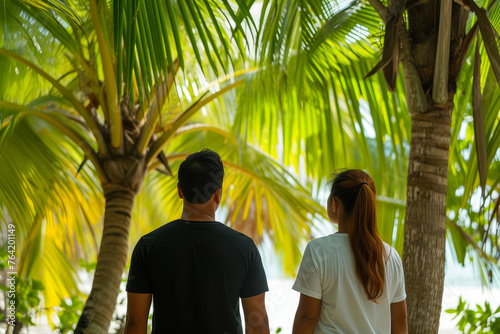 Minimalist fashion: Marshallese couple in monochrome tees