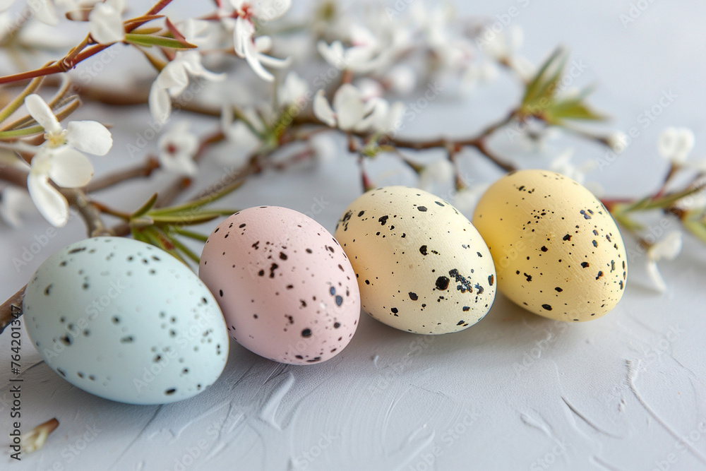 Fototapeta premium easter eggs with flowers