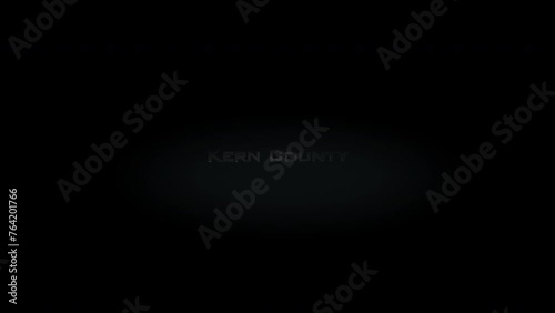 Kern County 3D title metal text on black alpha channel background photo