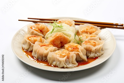 rice with shrimps and dim sums 