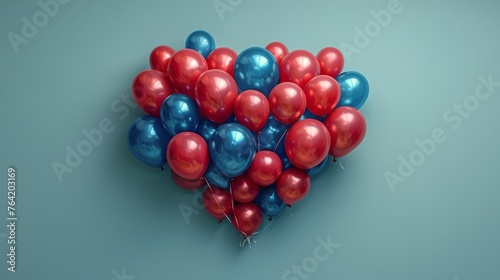 Bunch of Heart Shaped Balloons on a String