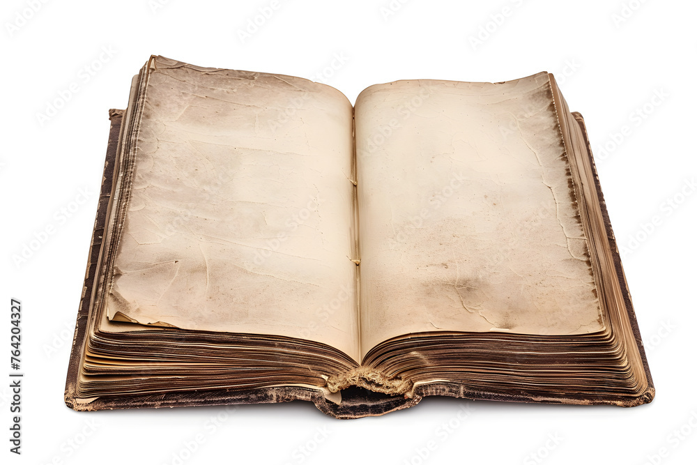 Old blank book isolated on white background Old blank book isolated on white background
