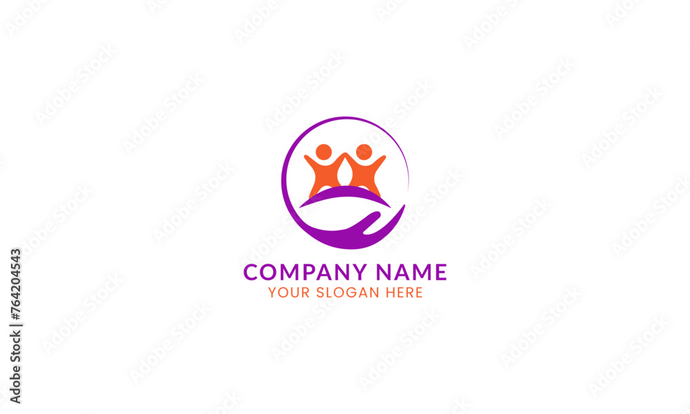 Community and adoption logo design vector illustration