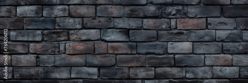 Dark brick wall background banner