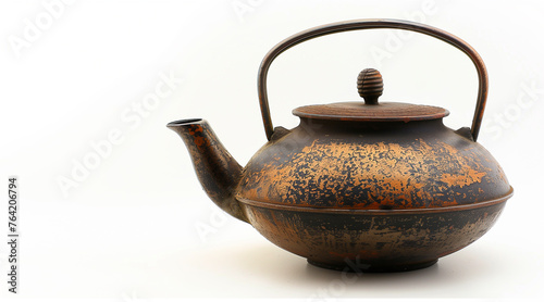 Japanese teapot on a white background. culture and traditional concept