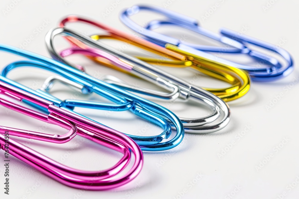 Paper clips colorful isolated on white background Paper clips colorful isolated on white background